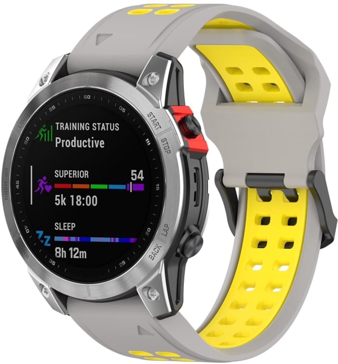 Voor Garmin Descent G1/Coros Vertix 22mm Quick Release dubbele rij siliconen horlogeband (grijs geel)