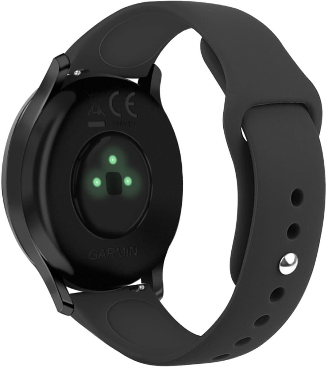 Voor Garmin Vivoactive 3 / Vivomove HR effen kleur omgekeerde gesp siliconen band, maat: kleine code (zwart)