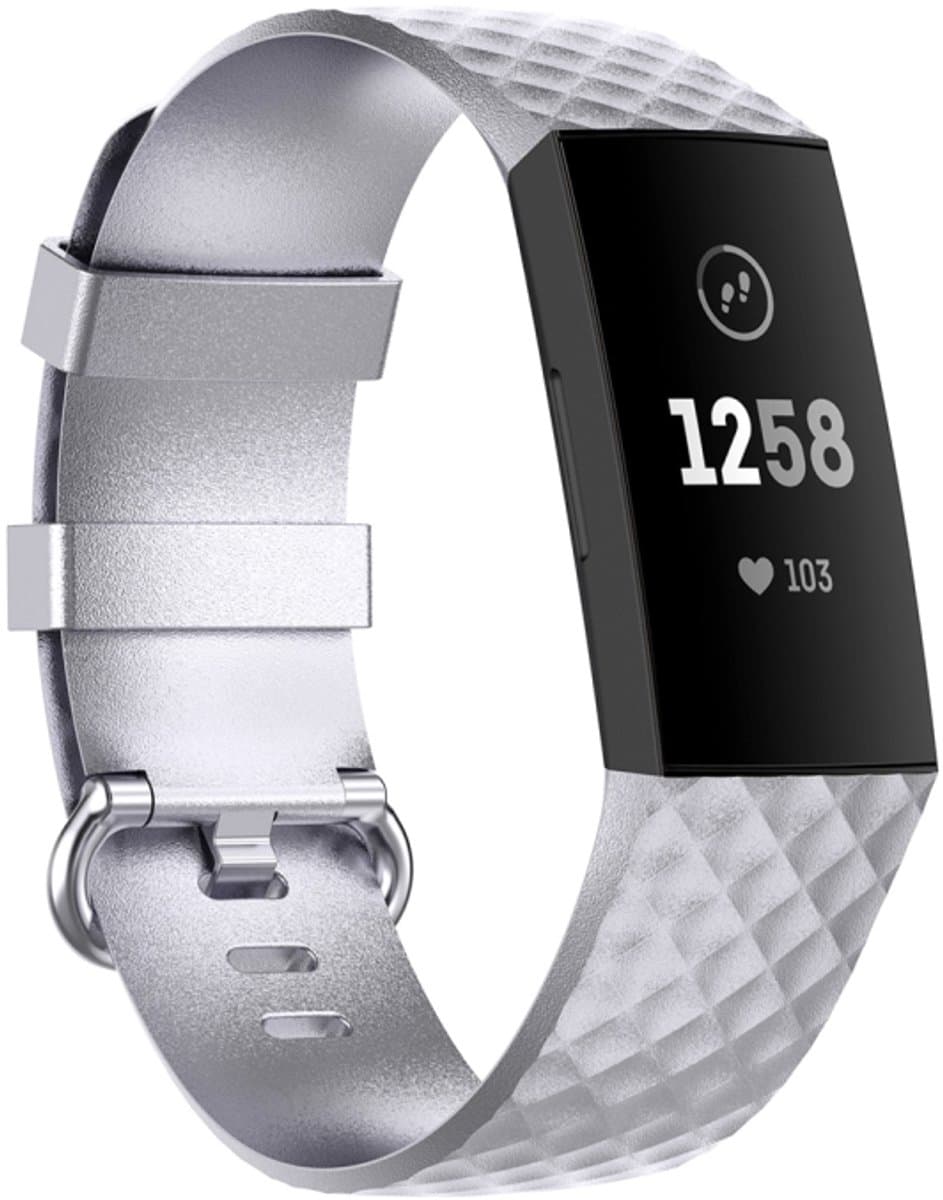 22 mm kleur gesp TPU polsband horlogeband voor Fitbit Charge 4 / Charge 3 / Charge 3 SE (zilver)