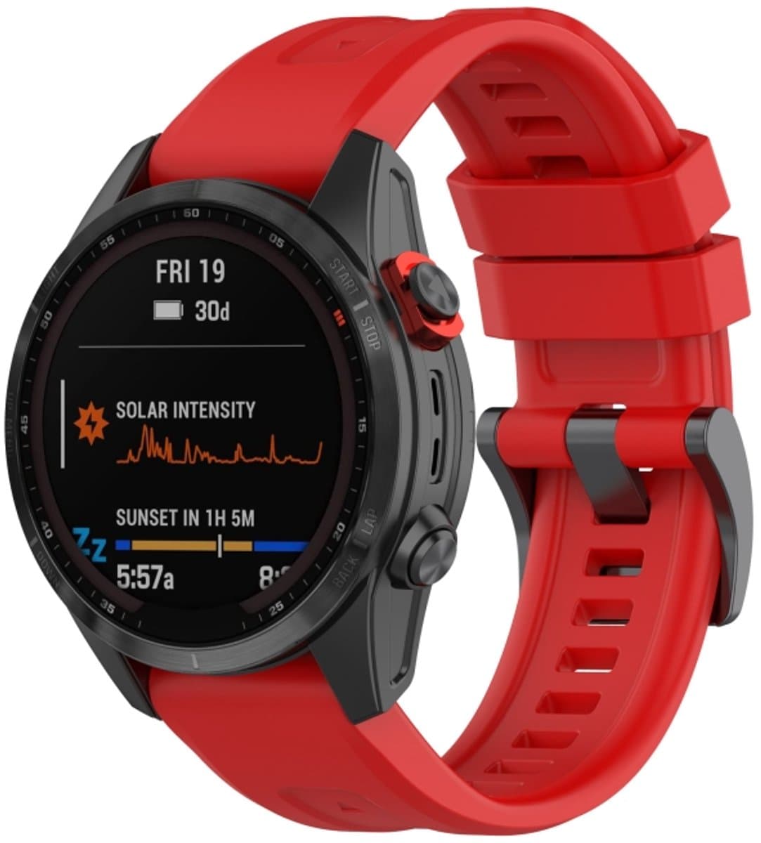 Voor Garmin Fenix 7x Quick Release Silicone Watchband (rood)