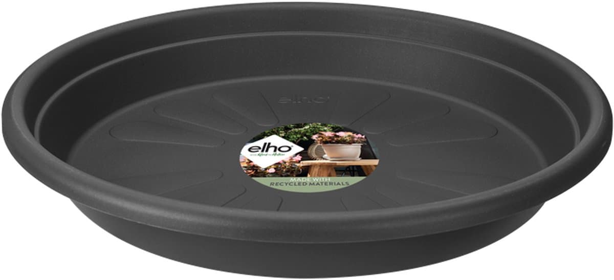 Elho Universele Schotel Rond 13 - Schotel voor Binnen & buiten accessoires - Ø 13.0 x H 1.9 cm - Antraciet
