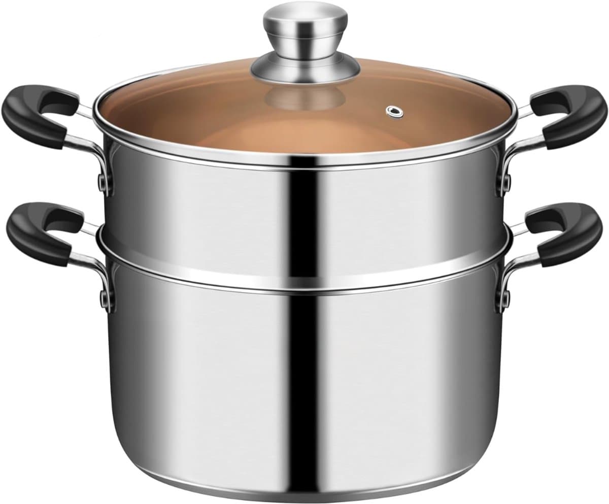 KIRA® Stoompan Inductie - Capaciteit 2.5 L - Inductiestoompan - RVS Stoompan - Zilver - 18cm x 18cm x 20cm