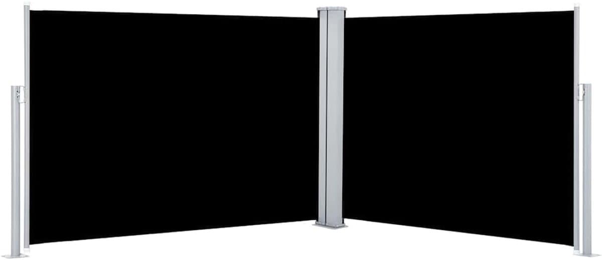 Zijluifel - Terrasscherm - Privacy Creëren - Automatische terugrolfunctie - 120 x 1000 cm - Zwart