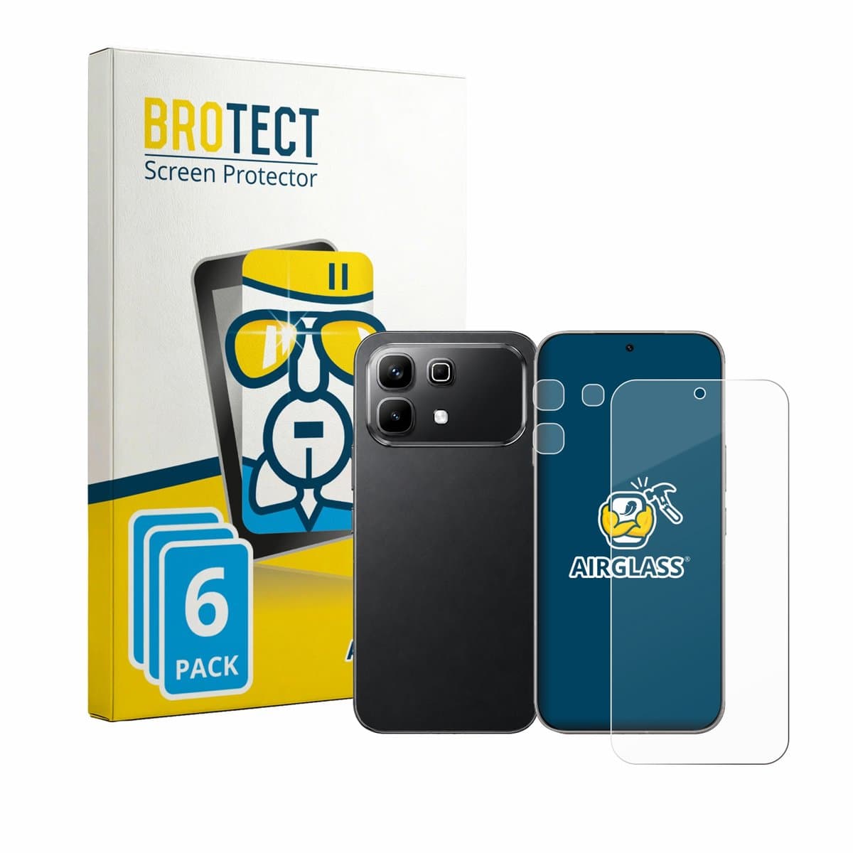 Screenprotector 6 Stuks voor Infinix Note 60 (Voor+Camera) Beschermglas transparant