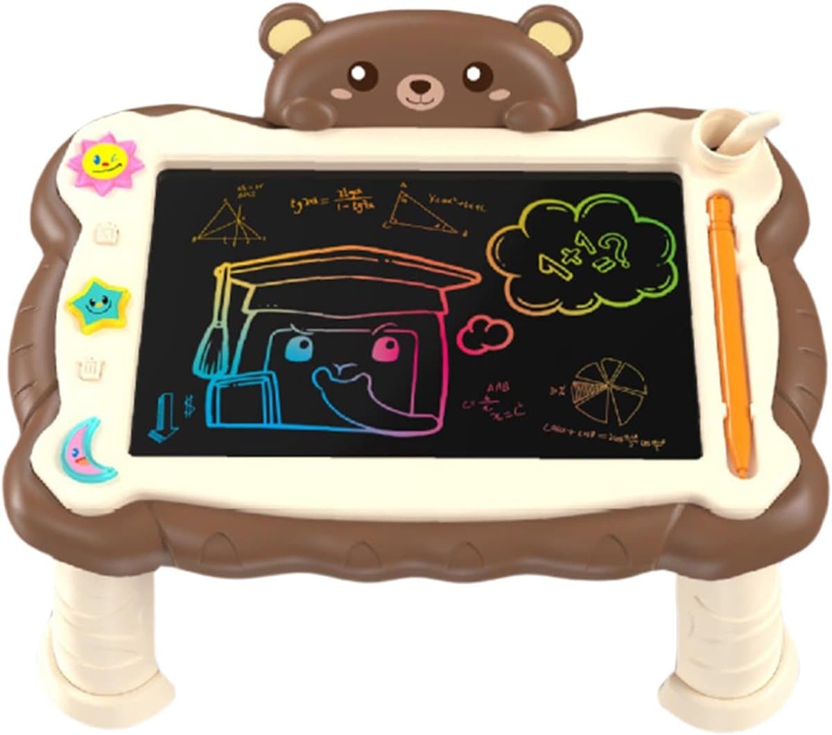 Tekentablet Educatief - Schrijfbord Leren - Kinderen Leren Tekenen - Herbruikbaar Scherm - 30 x 20 x 4 cm - Bruin