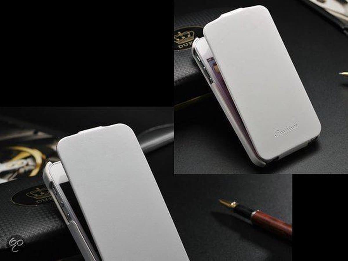 iPhone 4 / 4S Flip Case Cover Leer - Wit