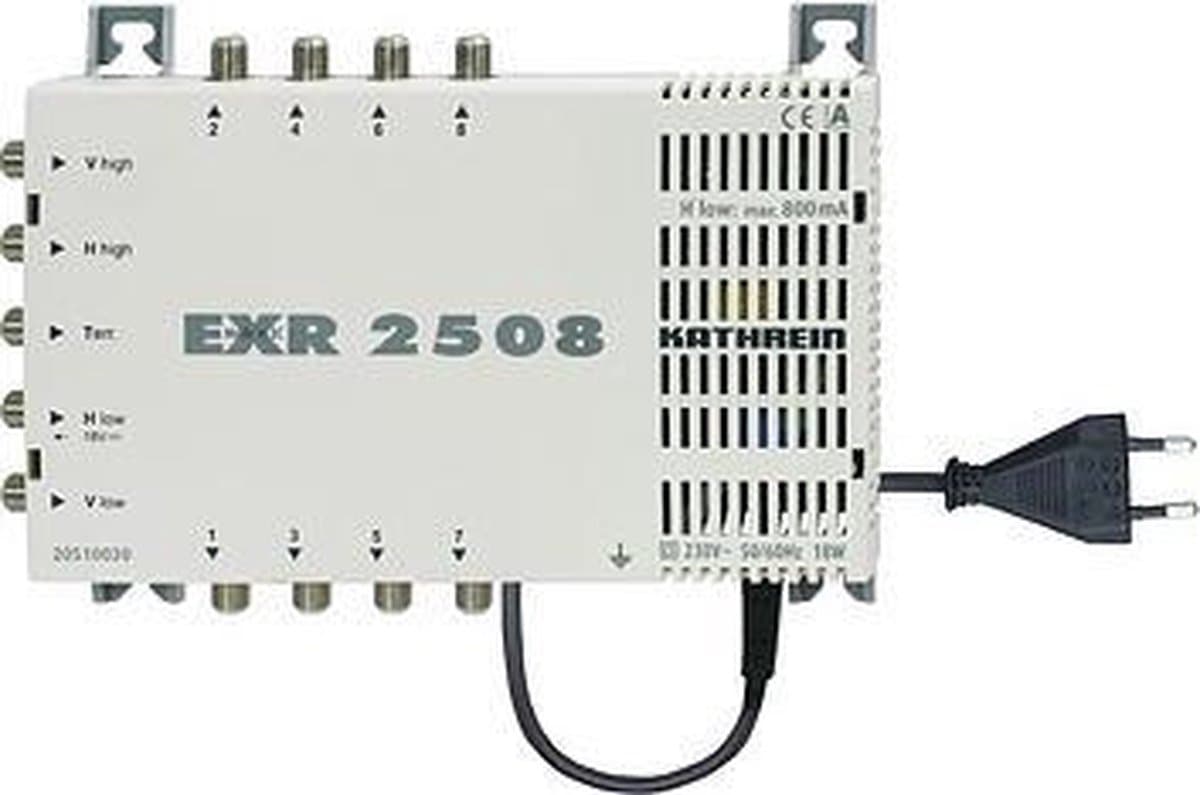 Kathrein EXR 2508 Satelliet multiswitch Ingangen (satelliet): 5 (4 satelliet / 1 terrestrisch) Aantal gebruikers: 8