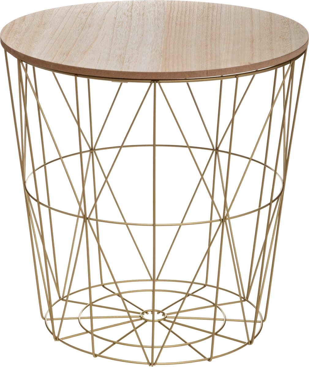 Sphera Bijzettafel - 39.5 x 41cm -Hout/Metaal - Goud