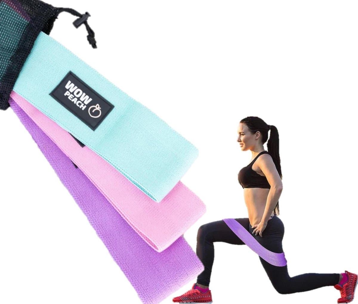 WOW PEACH - WITHOUT LEMONS - Resistance Band Set - 3 Weerstandsbanden voor Fitness - ANTI SLIP - PRO QUALITY