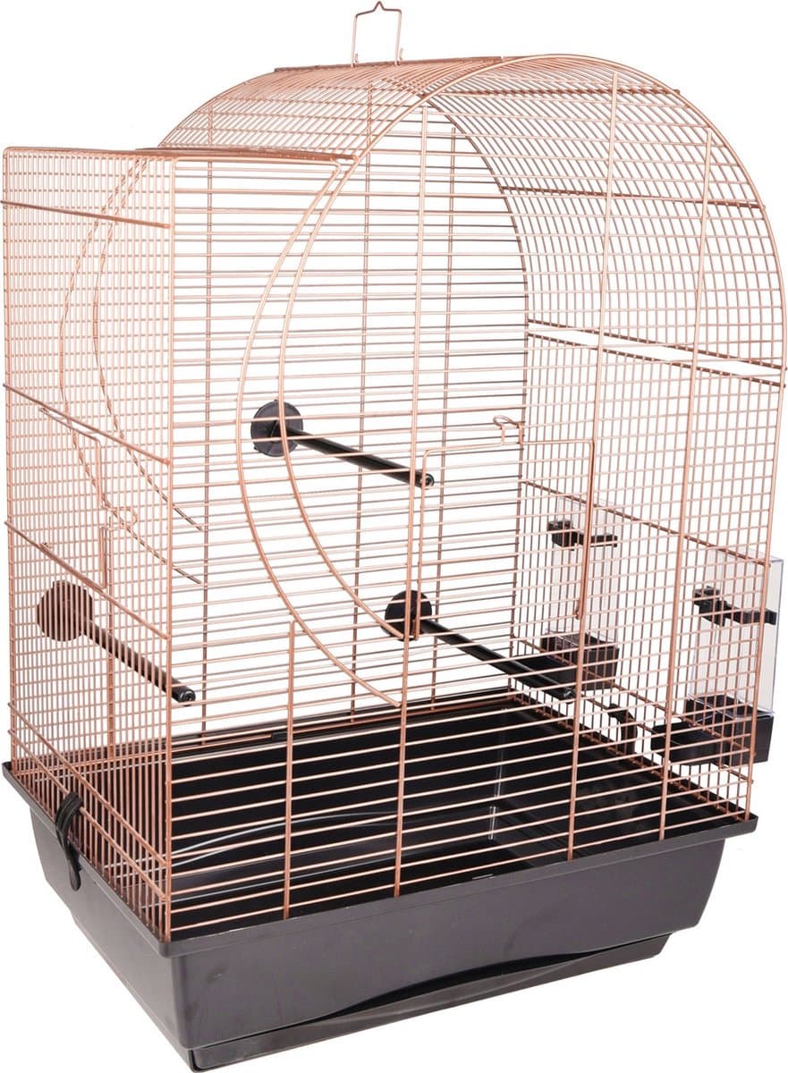 Flamingo Vogelkooi Kelby Bruin&Koper&Zwart - - 45x32x64 cm