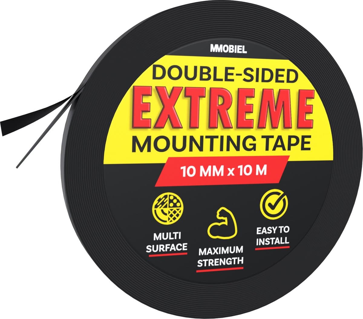 MMOBIEL 10mm Dubbelzijdige Sterke Zelfklevende Montage Tape voor Binnen Montage, Decoratie, DIY Ambachten, Thuis, Kantoor, Tapijtreparatie, LED-Stripverlichting etc. - 10m Rol