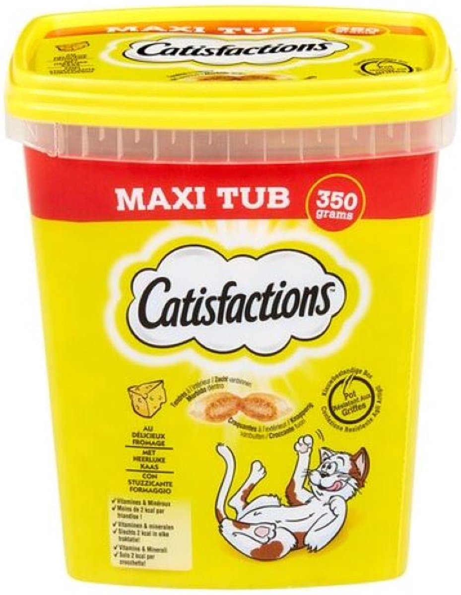 2x Catisfactions Snacks tube - Kattensnoepjes - Kaas 350g