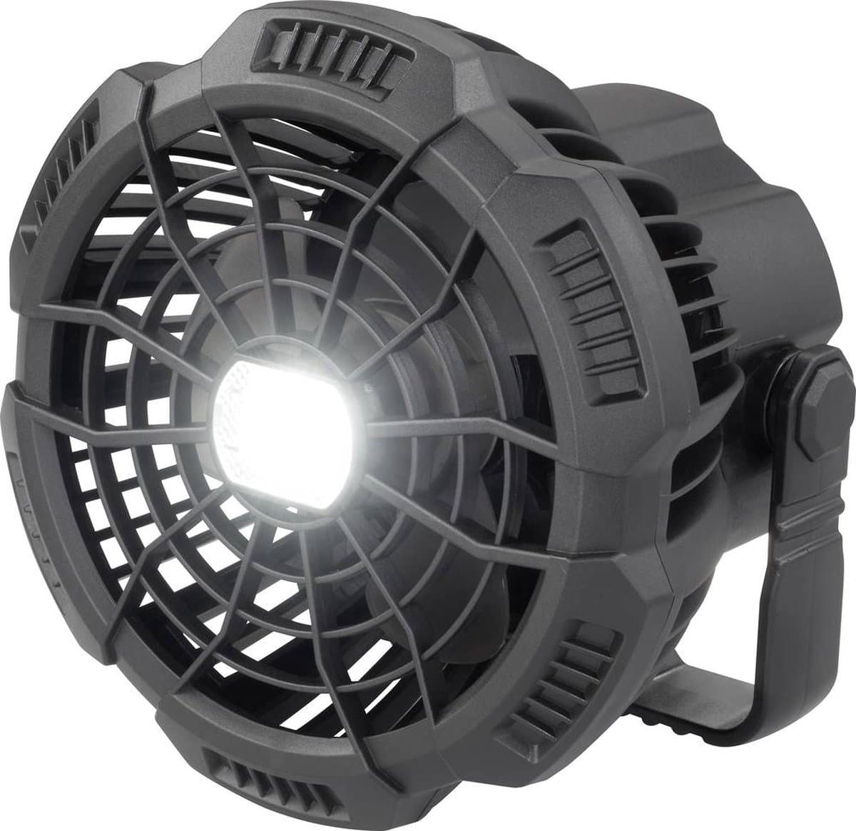 Rechargeable Accuventilator Zwart Met afstandsbediening, Zwenkbaar, Met lamparmatuur