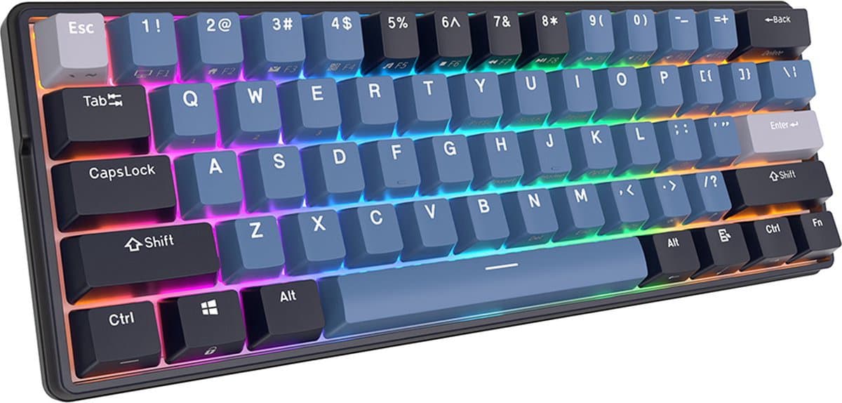 Royal Kludge RK61 Plus - Draadloos Toetsenbord - Mechanisch Gaming Toetsenbord - 61 Keys - RGB Keyboard - Brown Switches - Indigo