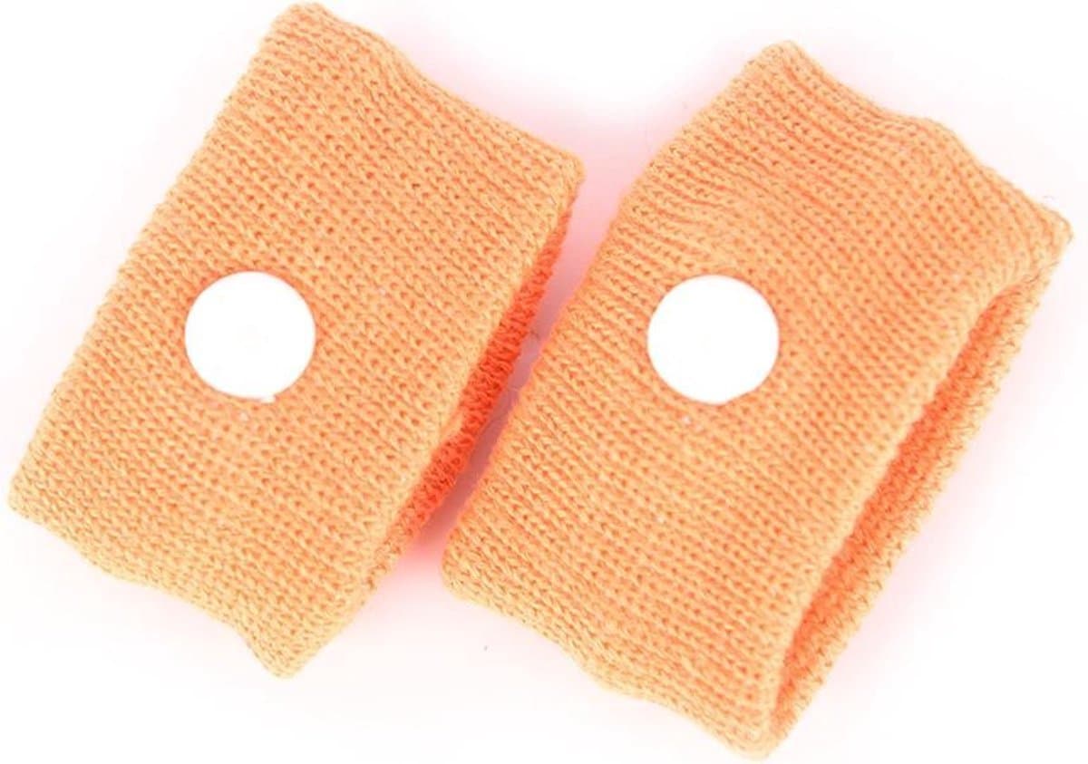 Scoby - 2 Stuks Anti-Wagenziek Bandjes - Tegen Misselijkheid - Wagen Ziek - Op Reis Travel Bandje - Anti wagenziekte - Polsbandjes - Oranje