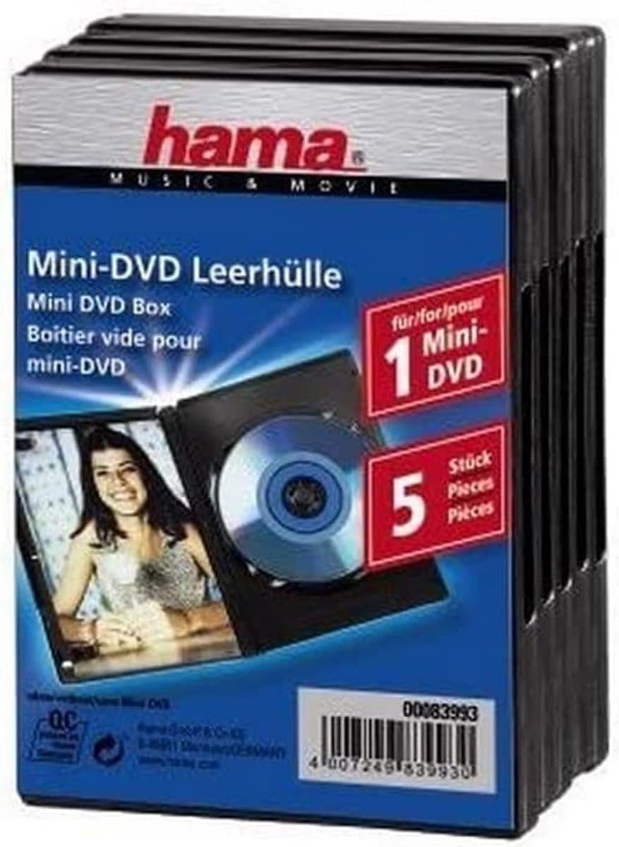 Hama Mini DVD/CD lege hoes zwart 5-pack