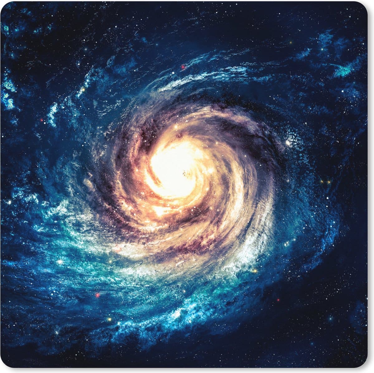 Muismat XXL 60x60 cm - Bureau onderlegger - Bureau mat Sterren - Ruimte - Blauw - Bureaumat - Gaming mousepad xl - Bureaulegger groot - Computer deskmat