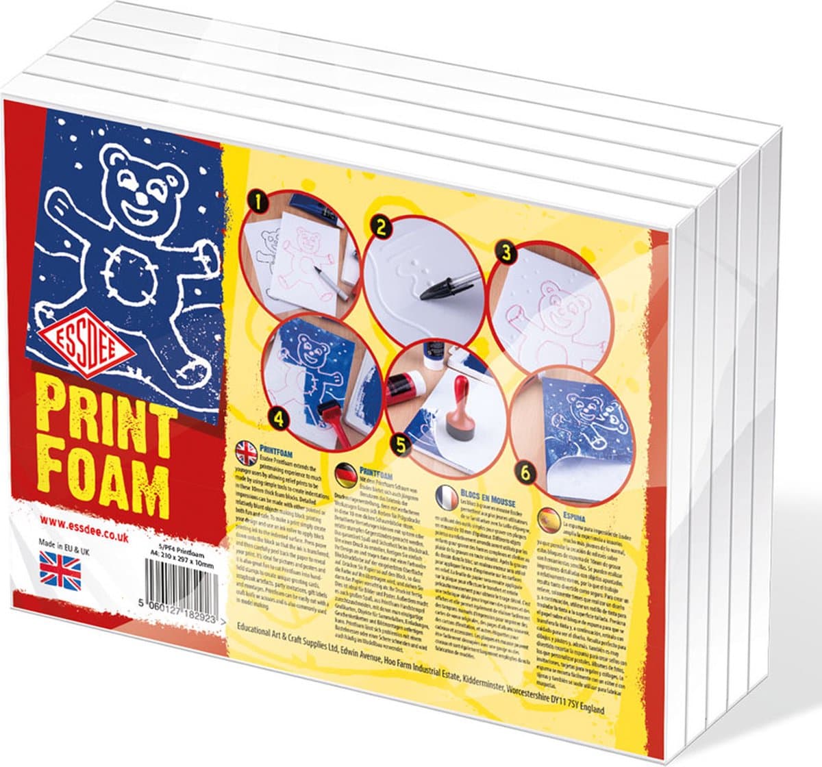 Essdee Printfoam A5 blokdruk speelgoed set - 5 stuks creatief.