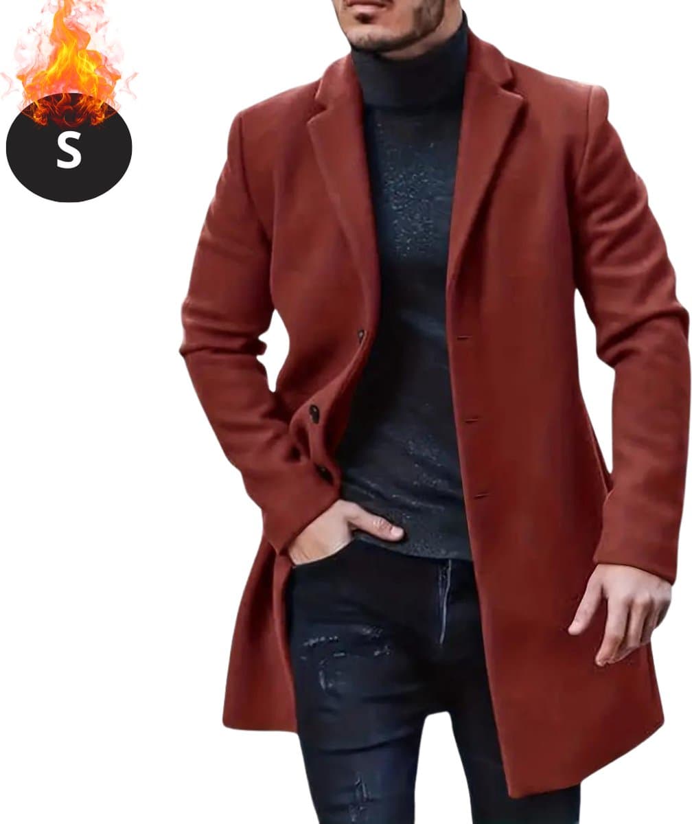 Livano Winterjas - Trenchcoat - Heren - Winter - Herfstjas - Volwassen - Stijlvol - Knopen - Lichtbruin - S