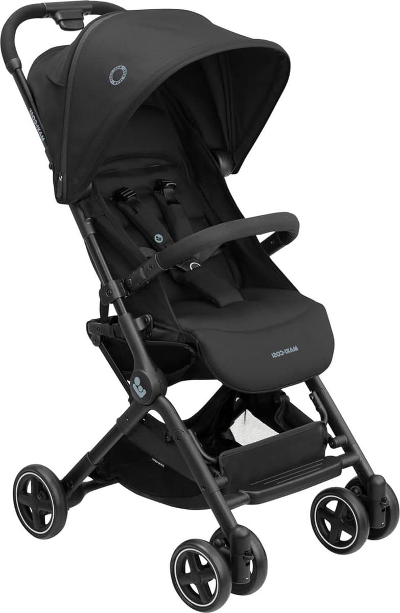 Lara2 Kinderwagen 0-4 jaar 0-22 kg Baby Wandelwagen - Lichte & Compacte Kinderwagen - 3 Ligstanden Vlakke Ligstand - Automatisch Inklapbaar - Schouderriem - Essential Black - Comfortabele Kinderwagen Buggy inklapbaar vliegtuig