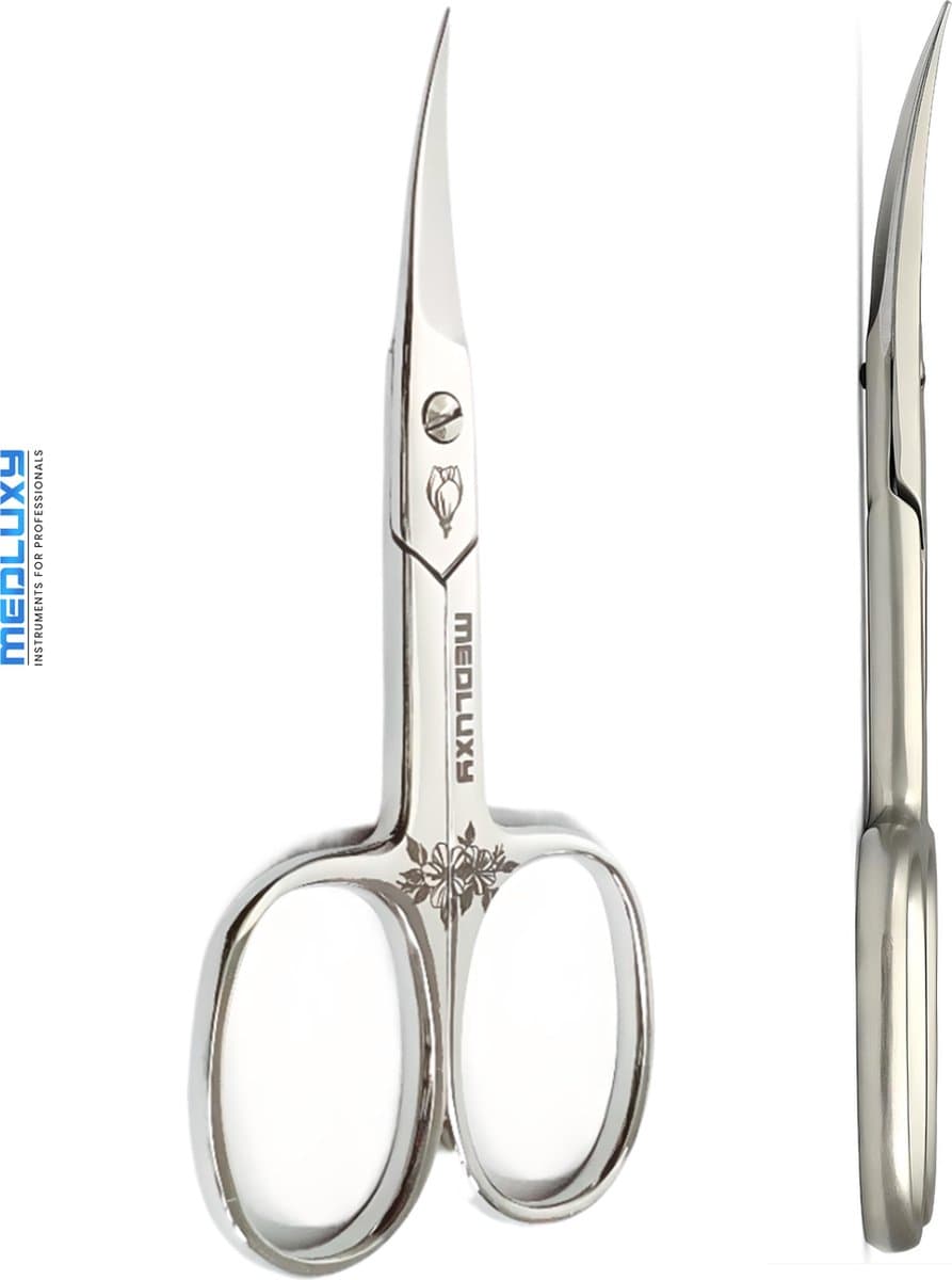 Medluxy - Nagelschaar - 9.5 cm - Gebogen snijvlak (Stevige nagelschaar voor Vingernagels en Teennagels, Pedicure - Manicure) - M-569