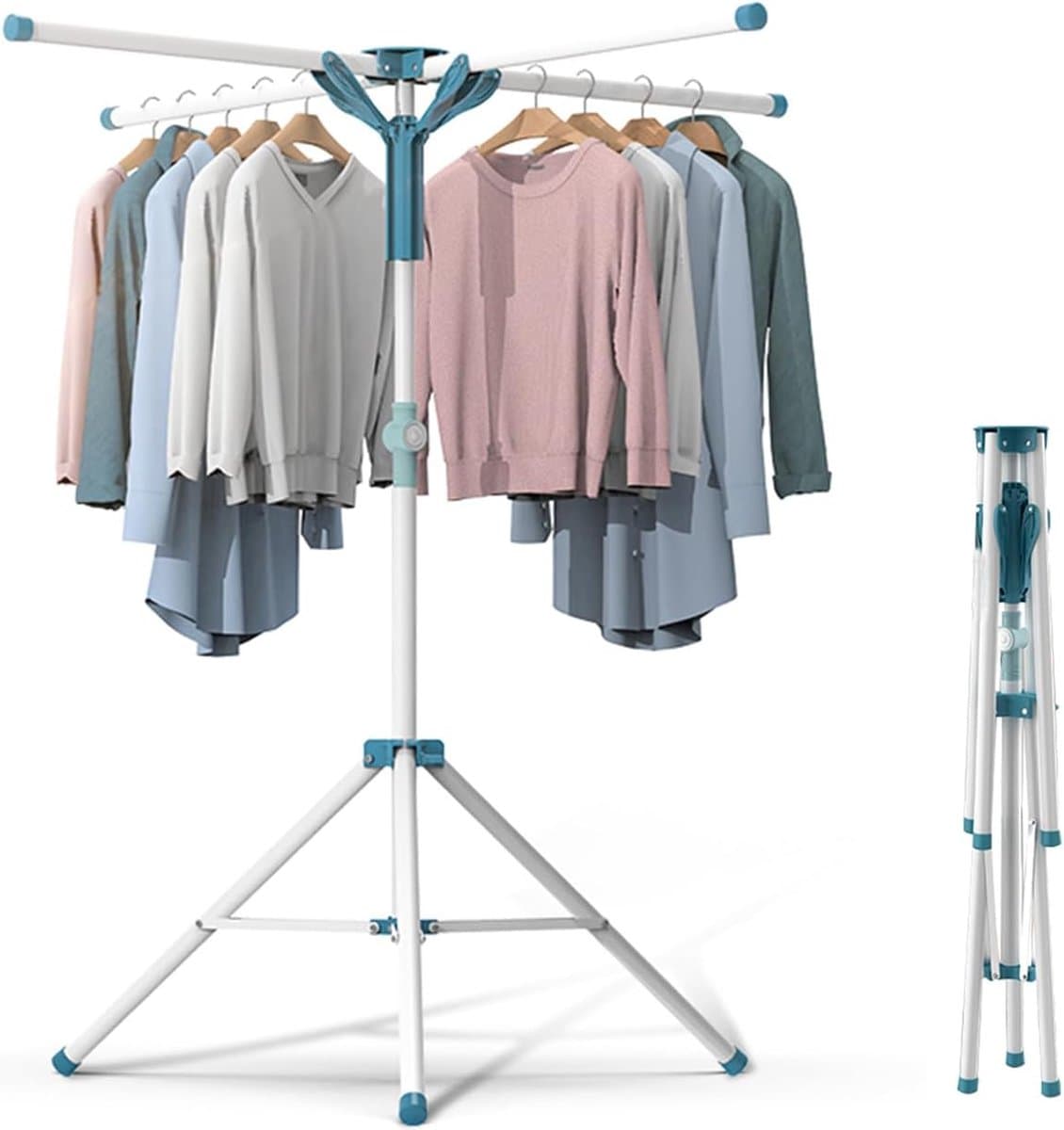 Droogrek voor Kleding - Vouwbaar Droogrek - Binnen en Buiten - 4 Armen voor Hangers - Hoogte Verstelbaar 110-180 cm