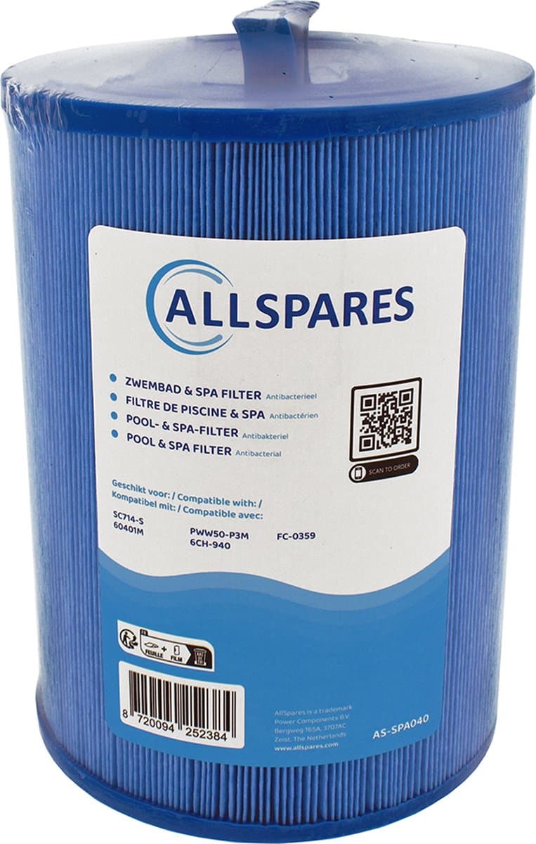 AllSpares Spa Waterfilter SC714-S / 60401M (antibacterieel)