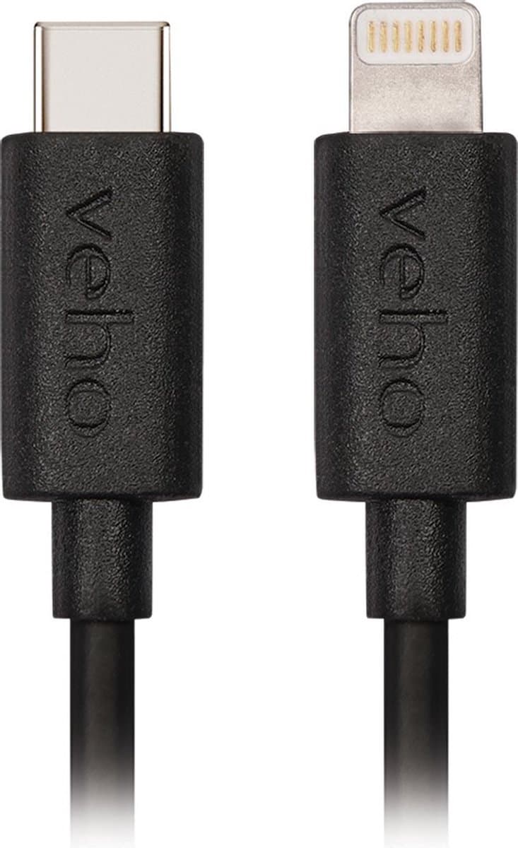 Veho VCL-004-MFI-C-20CM Lightning-kabel 0,2 m Zwart
