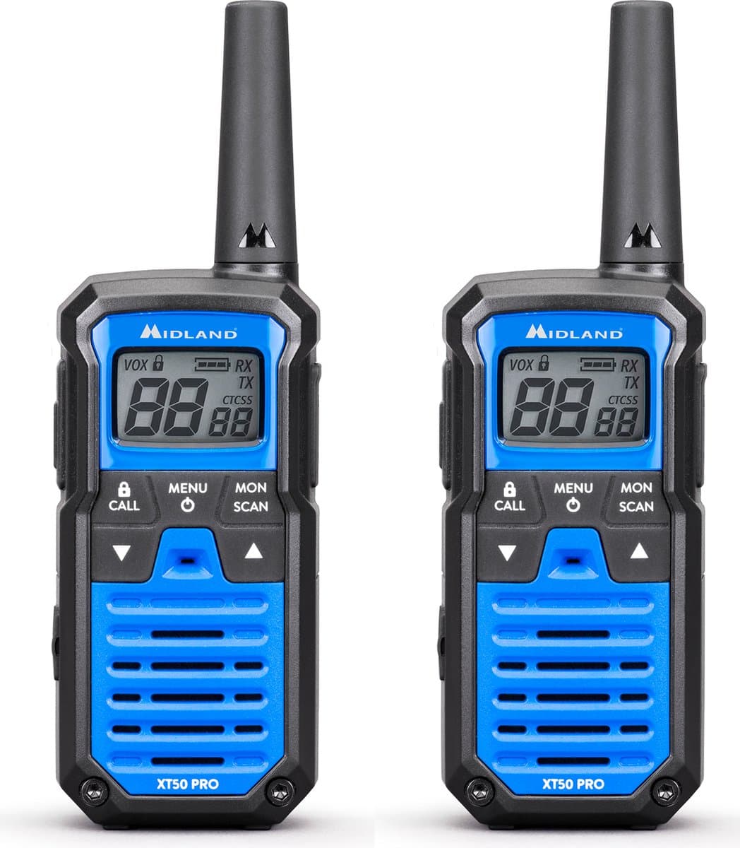 Midland XT50 PRO - Portofoonset - Walkie Talkie - PMR446 - LPD 433 - Set van 2 stuks - C1464