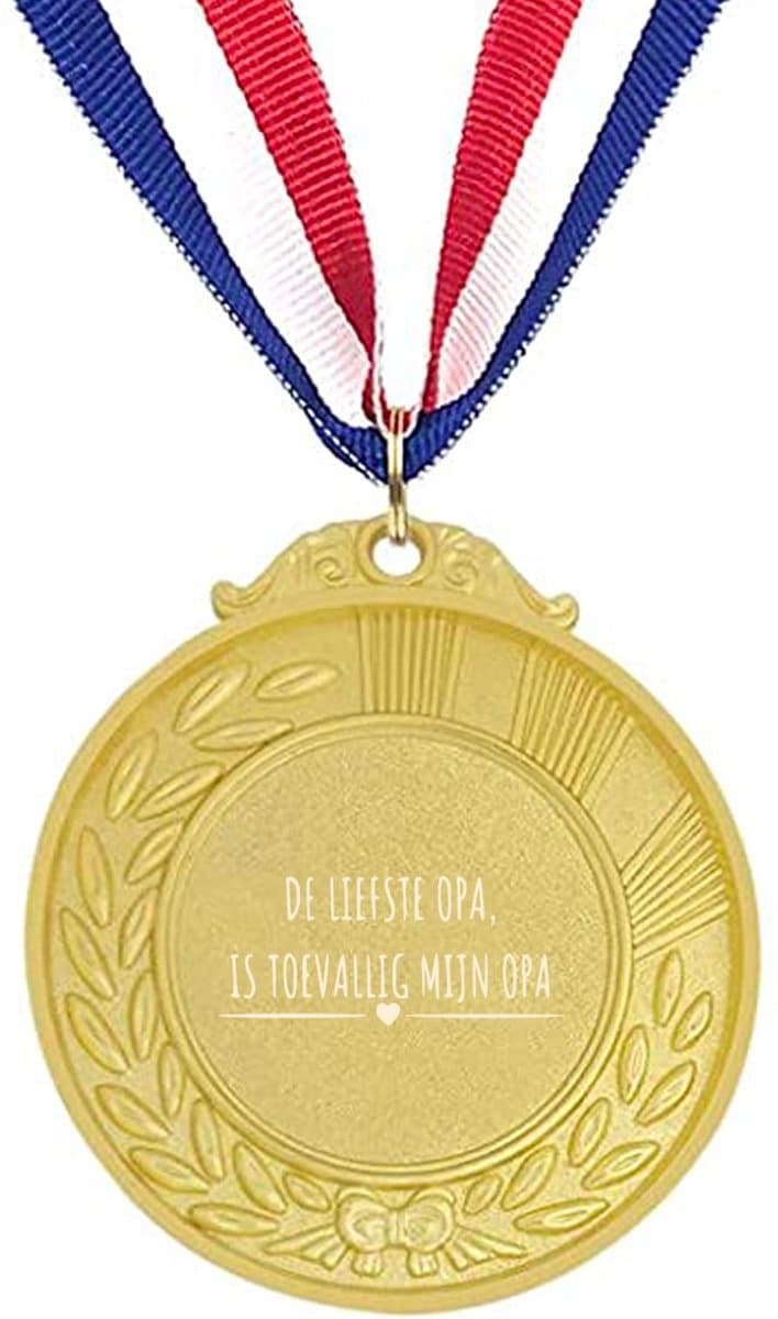 Akyol - de liefste opa is toevallig mijn opa medaille goudkleuring - Opa - cadeau opa - leuk cadeau voor je opa om te geven - verjaardag opa