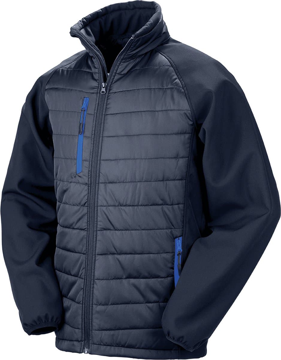 Black Compass gewatteerde softshelljas heren 'Result' Navy/Royal Blue - XS
