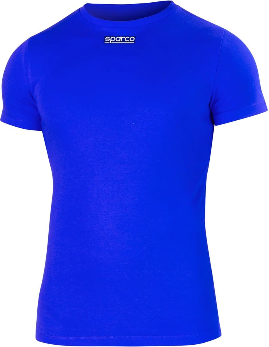 Sparco B-Rookie 100% Katoen T-Shirt - Blauw/Wit/Zwart