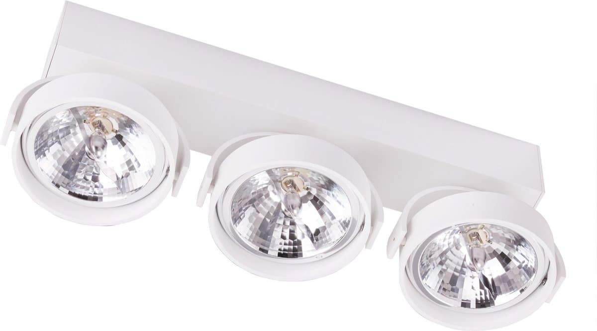 Zeer Modern Drievoudig Opbouwarmatuur Wit - 3x G53 Max. 50W - Incl. Osram Trafo en afdekplaat; excl lichtbronnen
