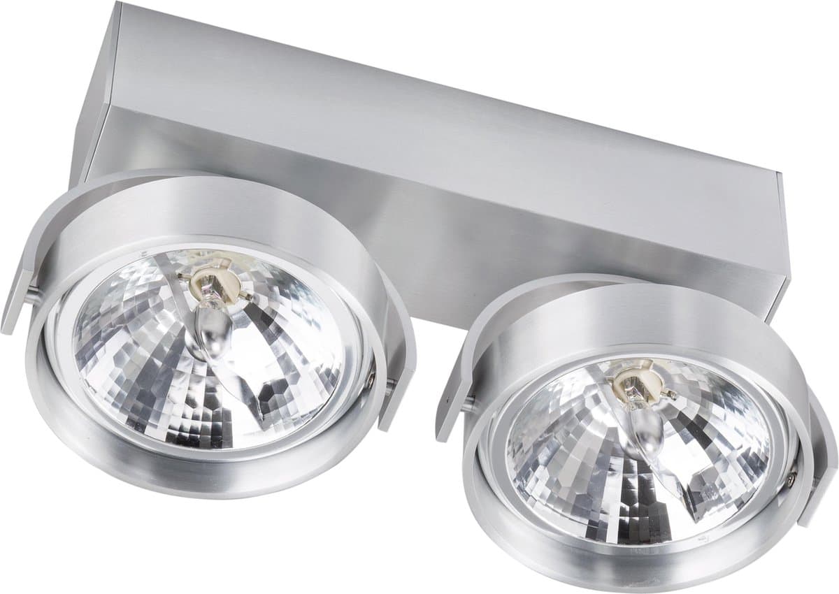 Modern Opbouwarmatuur Aluminium - 2x G53 Max. 50W - Incl. Osram Trafo en afdekplaat