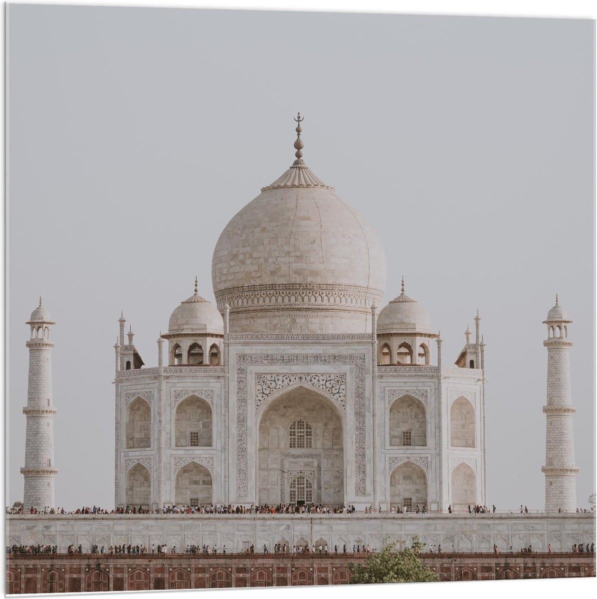 Acrylglas - Agra Taj Mahal - India - 100x100cm Foto op Acrylglas (Wanddecoratie op Acrylglas)