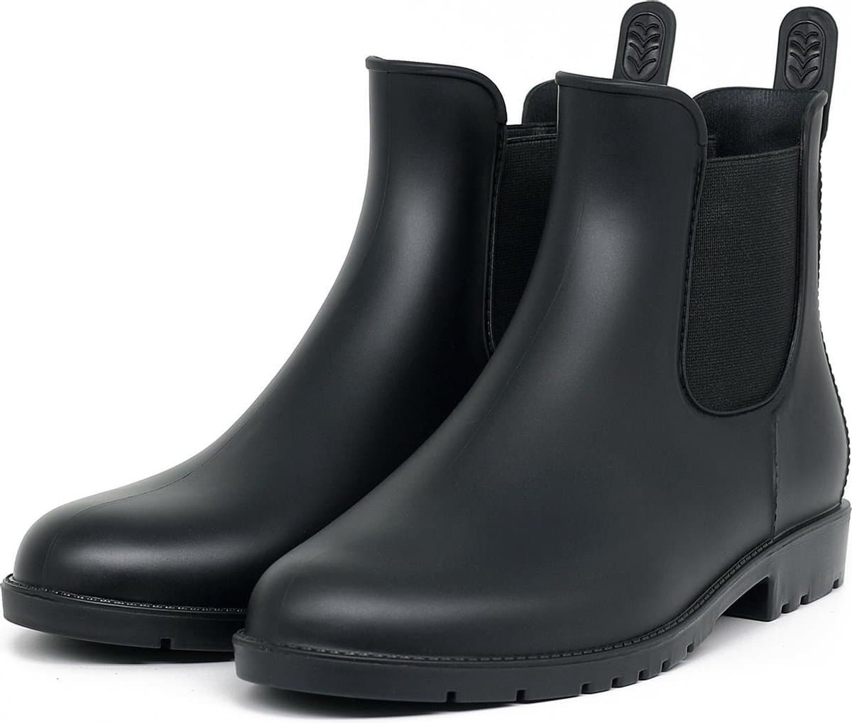 Geweo Regenlaarzen - Wellington Chelsea Laarzen - Kerstmis - Kerstfeest - Christmas Gift  - Middelhoge Schoen - Kort Boots - Waterdichte - Dames - Zwart - Maat 41