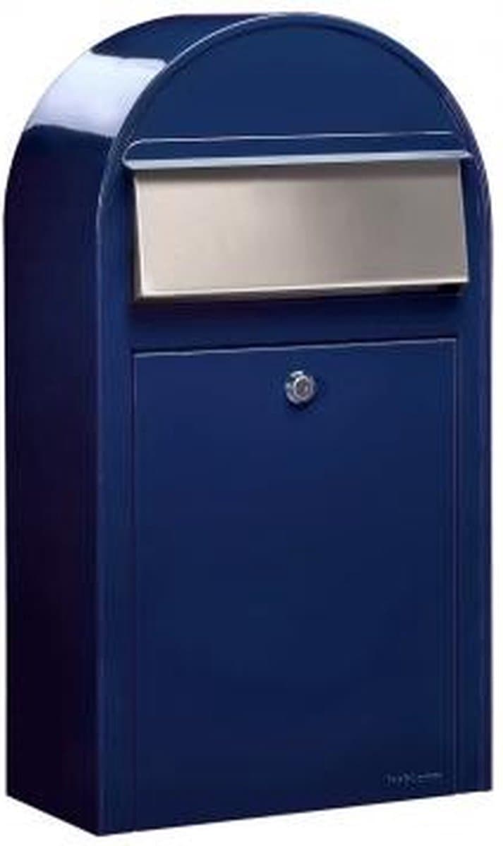 Brievenbus Bobi Grande S (Slim) Donkerblauw / RVS Klep