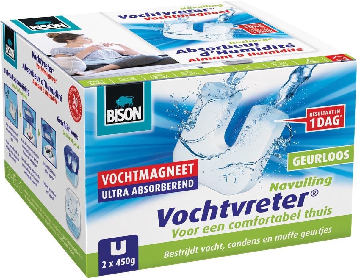 Bison vochtvreter vochtmagneet navulling neutraal duopack - 2 stuks