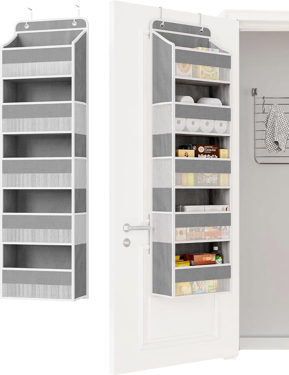 （Grijs）1Stuks- over de deur organizers - deurhangende organizer - Opbergruimte -5 laags,met 11 zakken - Kleding Kast Organizer - voor babybenodigdheden, handdoeken, cosmetica, keukenbenodigdheden en speelgoed - veelzijdige hangende opslag