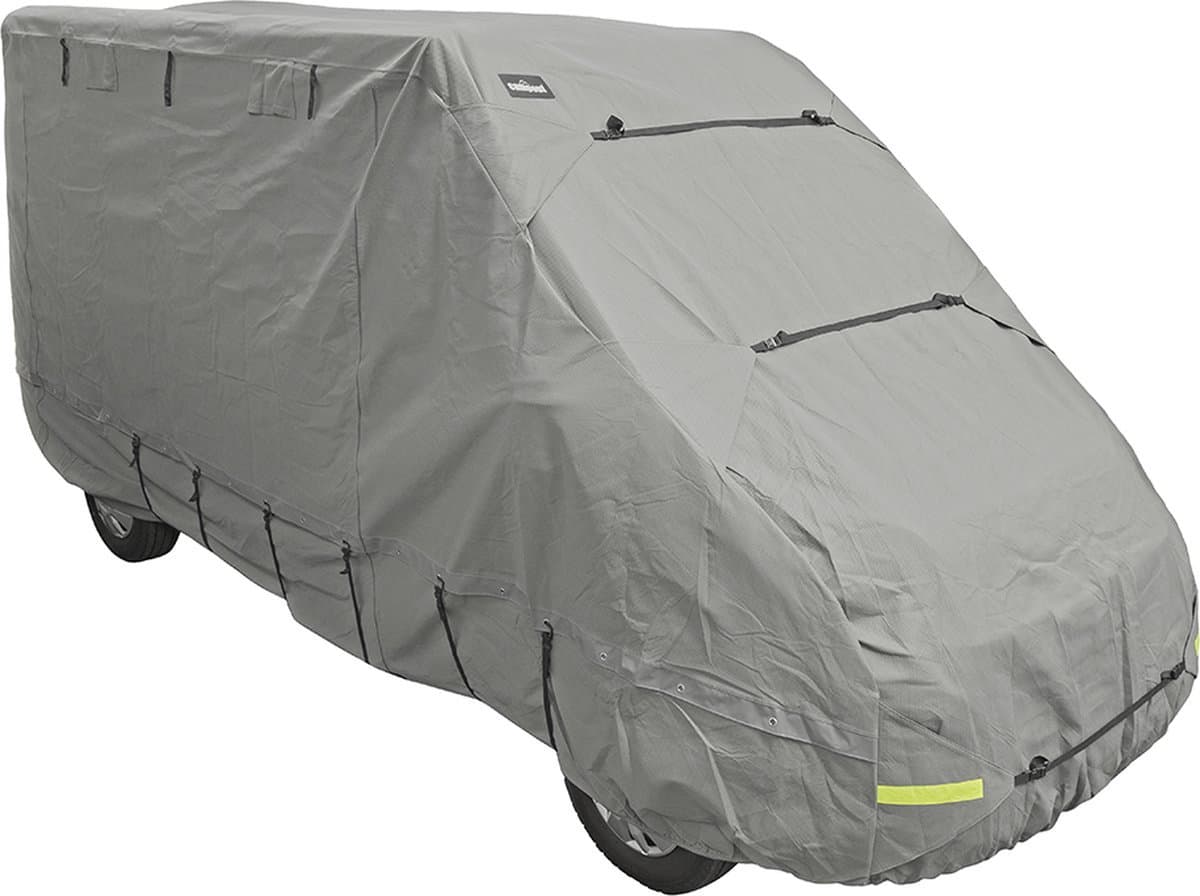 Campout Buscamperhoes Fiat Ducato - 550 x 210 x 227 cm - Campervan Cover - Caravan beschermhoezen - Camperhoezen - Waterdicht en UV-bestendig - 4-laags non-woven PP-stof - YKK ritsen - Met 6 spanbanden - Inclusief opbergtas - Grijs