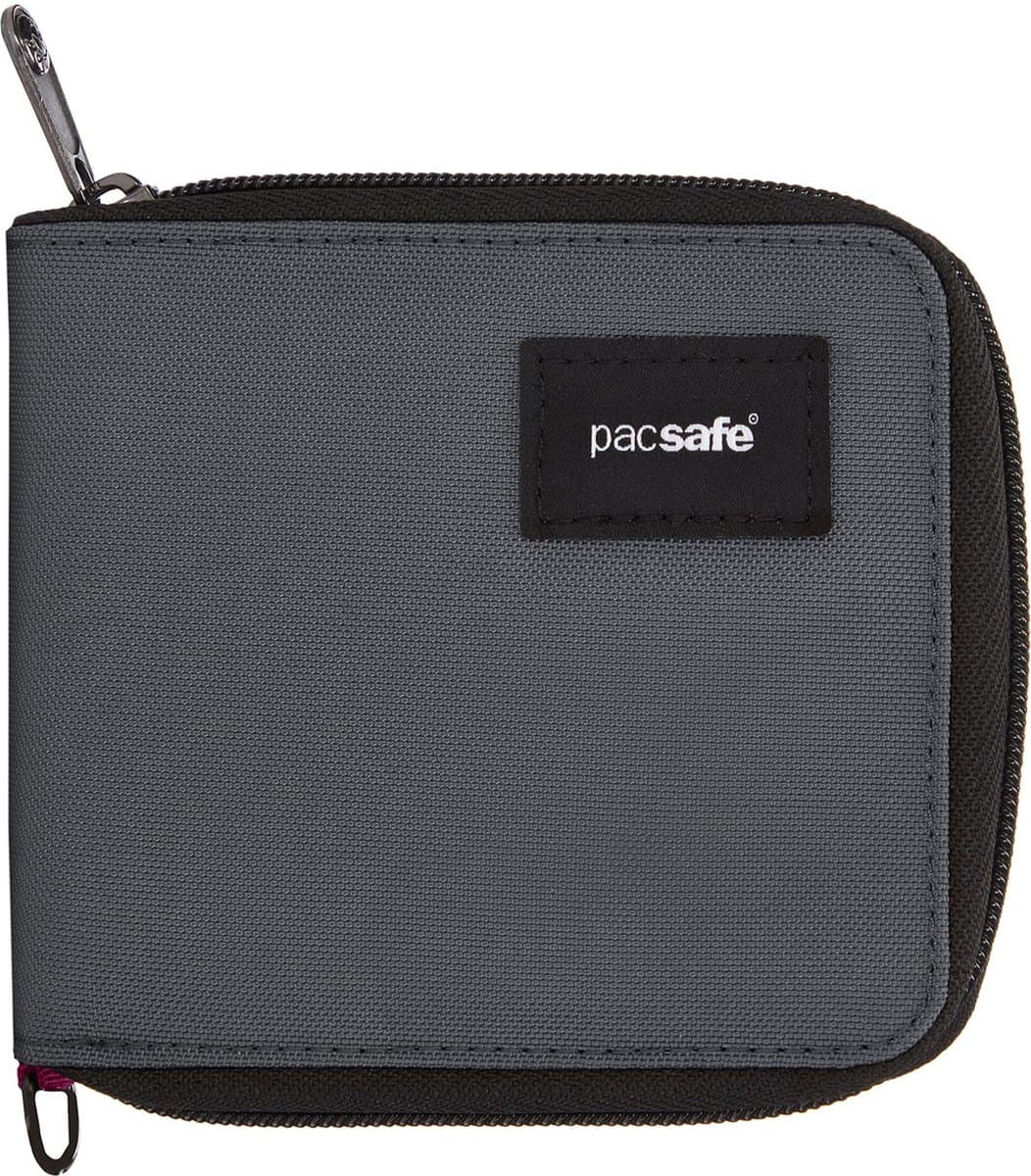 Pacsafe Portemonnee - 10 x 11 x 2 cm - Pasjeshouder - RFID-beveiligd - Scanvak - Recycled polyester - Lichtgewicht - Veelzijdig - Grijs