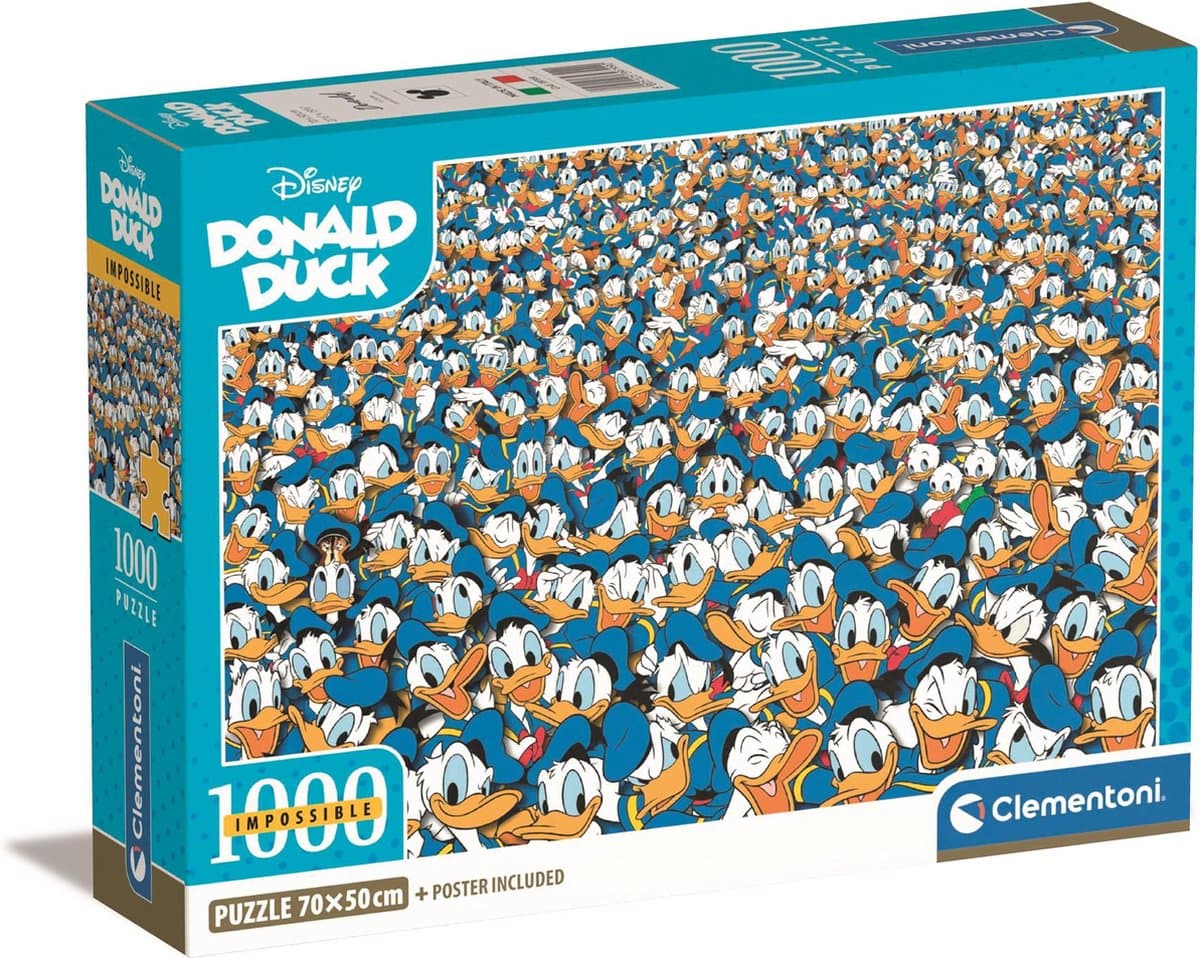 Clementoni Donald Duck puzzel - 1000 stuks, 70 x 50 cm