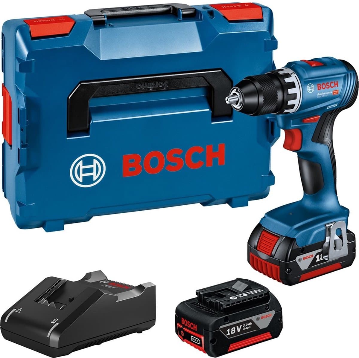 Bosch GSR 18V-45 Accuboormachine - 2x 3,0 Ah, L-BOXX