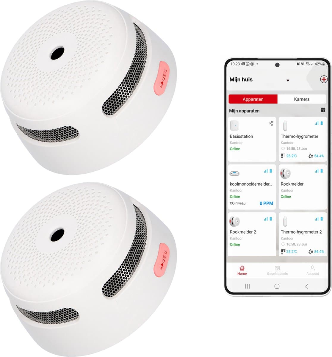 X-Sense XS01-WX Slimme rookmelder met Wifi - 2 Rookmelders - X-Sense Home Security - Voldoet aan Europese norm - Brandalarm