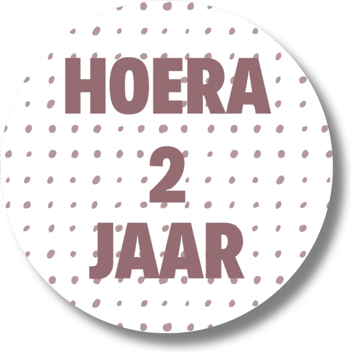 20 x Roze Traktatiestickers Hoera 2 Jaar - Stickervel - Cadeaustickers - Wensetiket - Rond 4 cm - Sluitsticker - 20 stuks - Sticker 2e Verjaardag