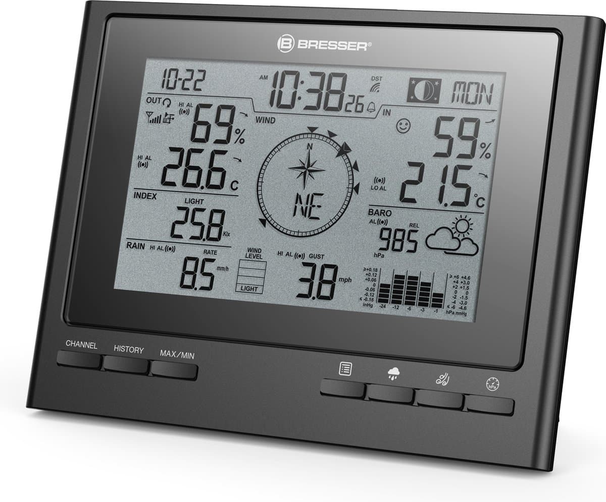 Bresser Weerstation - Basisstation - Compatible met 7003100 - Zwart
