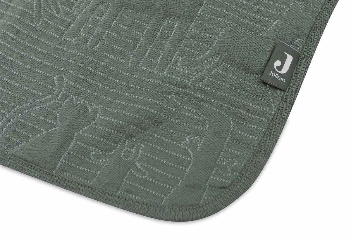 Jollein - Deken Wieg 75x100cm - Wiegdeken, Wiegdekentje, Dekentje Baby - Jungle Jambo Ash Green/Laurel