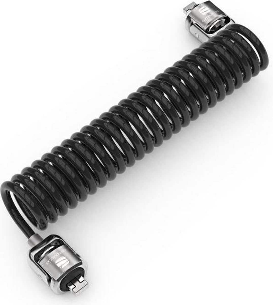 Compulocks Dual Head Coiled Cable Keyed Lock kabelslot Zwart