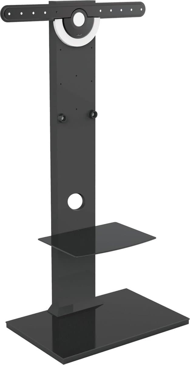 TV standaard - tv statief voet - hout met glas - hoogte verstelbaar tot 125 cm