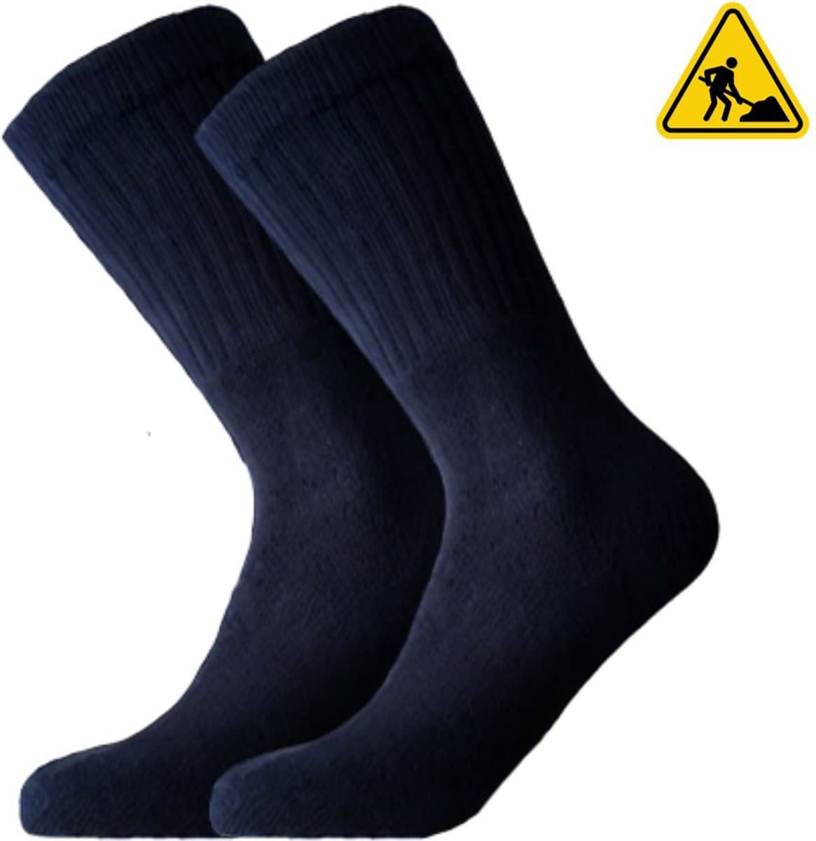 6 Paar Werksokken - katoen - Unisex - Zwart - Maat 43-46